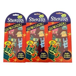 Peaceable Kingdom Glow In The Dark Night Creeper Stickers Lot Of 3 Packs